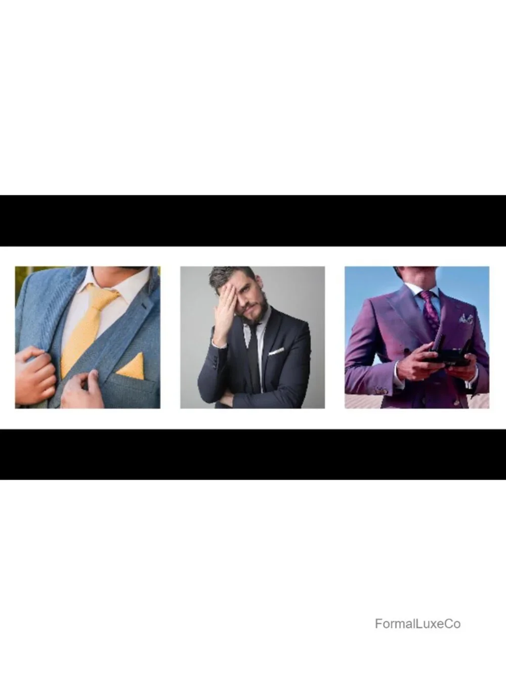 Silk Tie Set with Pocket Square and Cufflinks, Formal Business Accessory for Men